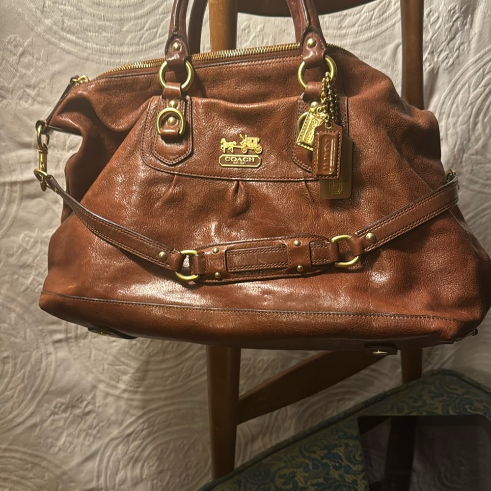 Authentic coach 12949 Madison mahogany, convertible, large Sabrina satchel